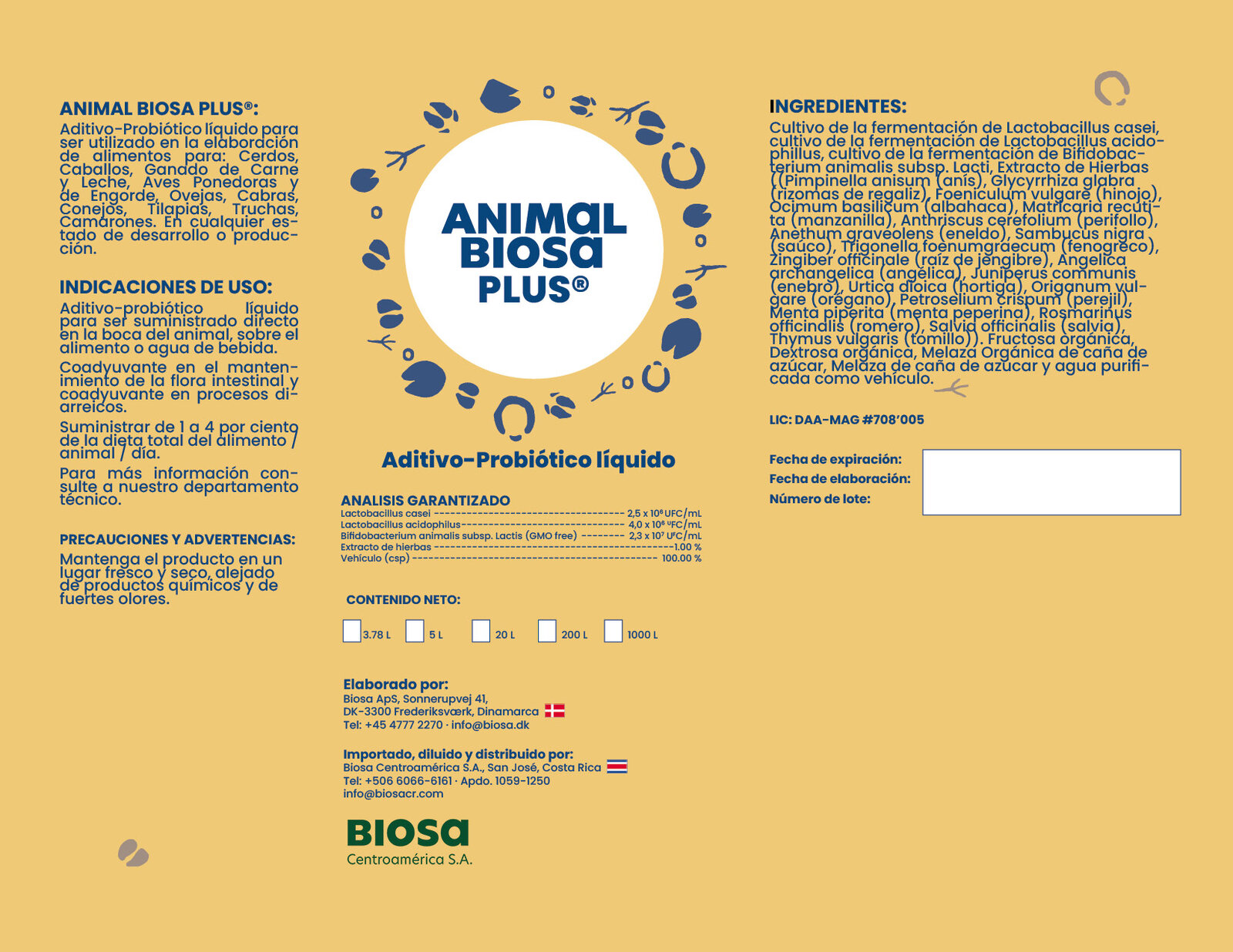 Nuevo diseño de Animal Biosa Plus Costa Rica