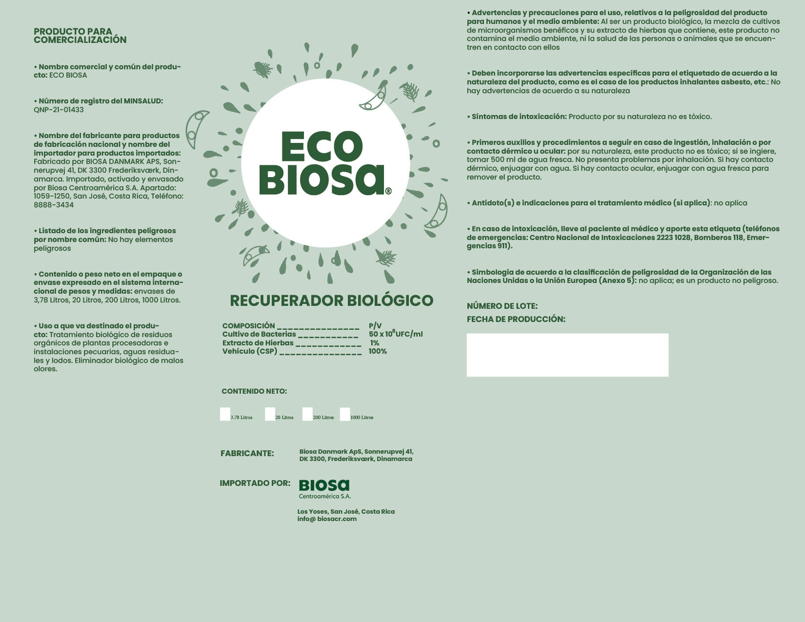 Nuevo diseño de Eco Biosa Costa Rica